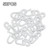 【LZ】 50 Pcs Curtain Hooks Curtain Accessories Curtain Folding Hook Hook Length 34mm Hook Up Plastic Window Treatments