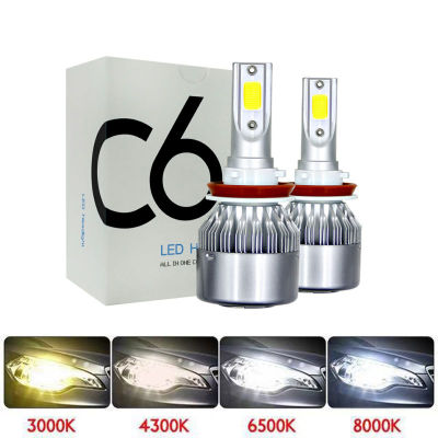 2Pcs C6 H1 H3 LED ไฟหน้าหลอดไฟ H7 ไฟรถ H4 880 H11 HB3 9005 HB4 9006 H13 6000K 80W 12V 8000LM ไฟหน้าอัตโนมัติ-dliqnzmdjasfg