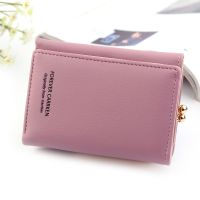 238815wallet--✹✶❡ New lady wallet paragraphs short fashion vertical plain thirty percent han edition small wallet card bag multi-function zero wallet