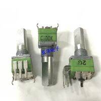 1pcs/lot Taiwan production R09 type precision potentiometer double C100K logarithmic step handle shaft length 15MM