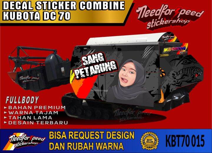 STICKER DECAL KUBOTA DC 70 DC 93 Dc 35 COMBINE FULL BODY CUSTOM 015