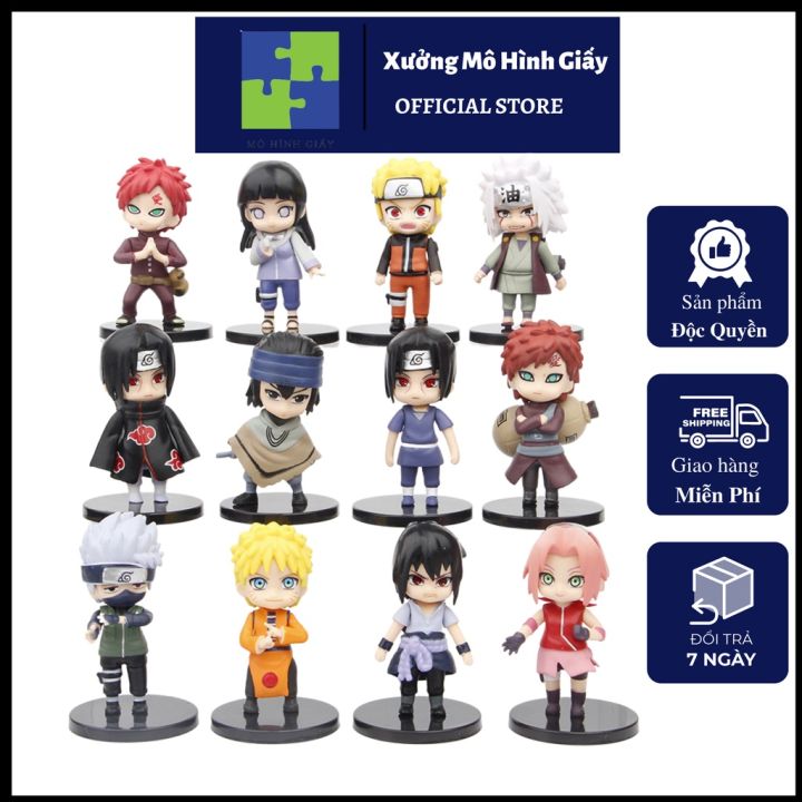 Mô hình Naruto ChiBi 12 nhân vật cao 7cm,Figure anime Naruto chibi ...