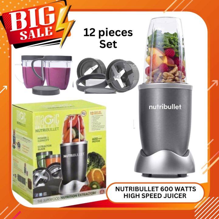 magic bullet NutriBullet 600 Blender Gray 8-Piece Set | 600-Watt Motor |  Dishwasher-Safe Jar | Personal Blender