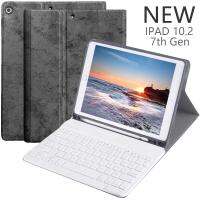 IPad Keyboard Case สำหรับ iPad 10.2 นิ้ว 2019,iPad 7th Generation Case/Stand พร้อมคีย์บอร์ดไร้สายที่ถอดออกได้,Smart Auto SLEEP/Wake Magnetic COVER ในตัวที่ใส่ดินสอสำหรับ Apple Tablet