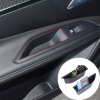 For Peugeot 3008 3008GT 5008 2016-2020 ABS Black Car Door Inner Handle Storage Box Capacity Storage Box Car Interior Essories