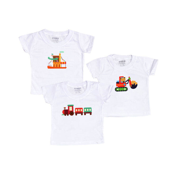 AJI Kids New Born Baby Tshirt 3 pcs set "Cute Train" for 012 Months