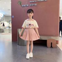 Sanriod Anime Melody Cinnamoroll Kuromi Pochacco Girls Apparel Set เสื้อยืดลำลอง + กระโปรงจีบ Jk Uniform Sportswear ของขวัญ