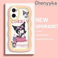 เคส Chenyyka สำหรับ A76 OPPO เคส A36 A96เคสโชคดีลาย Kuromi เคสกันกระแทกแบบใสนิ่มเคสมือถือโปร่งใสลายกล้องถ่ายรูปสร้างสรรค์เรียบง่ายอ่อนโยนฝาครอบป้องกัน