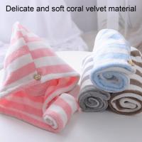 【DT】hot！ Shower Safe Wrapped Cap Drying Convenient Hair Wrap with Buttons