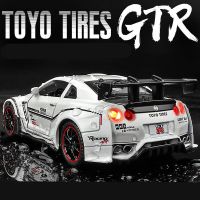 รถ R34รถนิสสัน GTR R35อัลลอยโมเดลรถยนต์สปอร์ตแบบจำลองรถแข่งของขวัญสำหรับเด็กเก็บสะสมไฟและเสียง