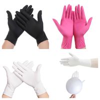 Disposable Nitrile Gloves Synthetic Rubber Allergy Food Cleaning Pink 100pcs