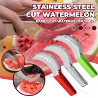 Watermelon Slicer Stainless Steel Cutter Kitchen Fruit Watermelon Slicer Digger Fruit Tool Divider Cutter A4Q7