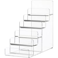 1-6 Tier Clear Acrylic Riser Display Stand for Wallet,Makeup Organizer, Sunglasses,Women Handbag Rack Collection Display Holder