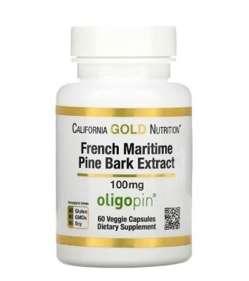 (พร้อมส่ง) California Gold Nutrition, French Maritime Pine Bark Extract, Oligopin, 100 mg, 60 Capsules
