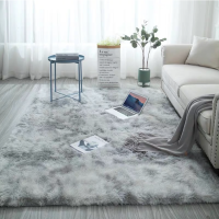 Thickened Carpet Gradient Tie-dye Plush Rug Living Room Coffee Table Pad Carpet Bedroom Bedside Bay Window Rug Baby Crawling Mat