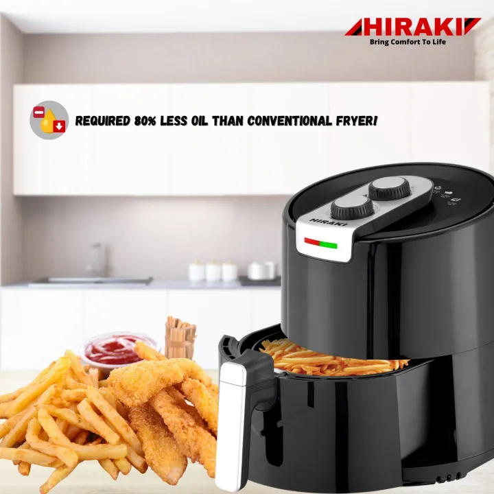 (Ready Stock) HIRAKI AIR FRYER 4.8L, 1500W, MECHANICAL CONTROL (AF30480) Lazada