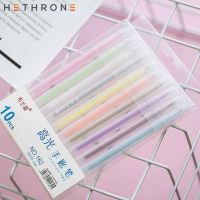 【✆New✆】 345FRRR Hethrone การพิมพ์ปากกาปากกาหมึกเจลแฟลช10สีสุดสร้างสรรค์ปากกาหมึกเจลปากกาหมึกเจลแวววาว Set Pulpen การวาดภาพไฮไลต์สำนักงานศิลปะ Su