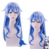 Anime 80CM Original God Gan Yu Character Wig Cos Wig Coconut Sheep Wang Xiaomei T Color Gradient Tailing Simulation