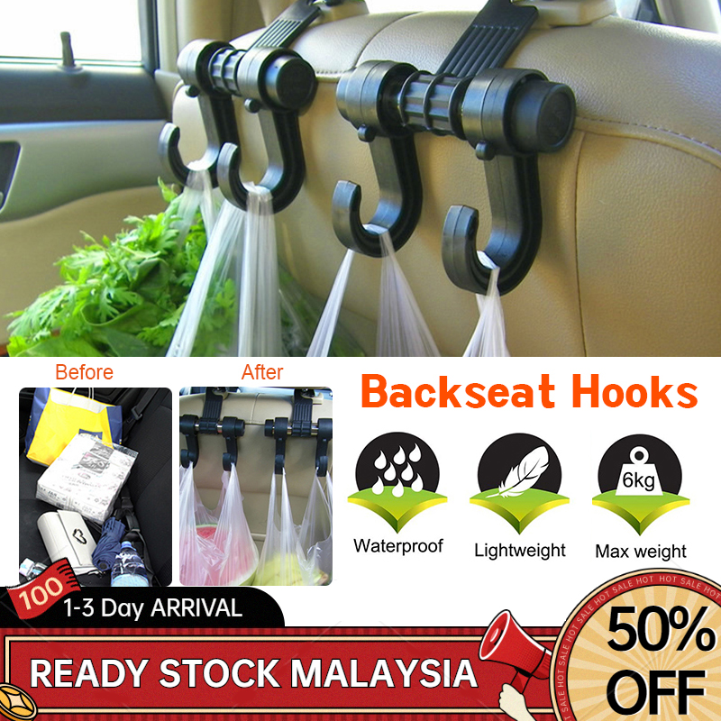 Double sided Car Strong Hanger Hook Car Back Seat Headrest Hook Backeat Vehicle Hanger Penyangkut Dalam Kereta