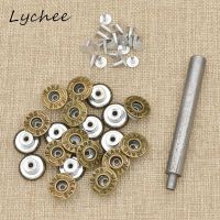 Lychee 20pcs Classic Jeans Tack Snap Button Stud Rivet With Installation Tool Denim Garment Decoration Buttons Haberdashery