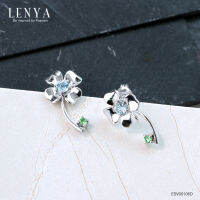 LenYa Jewelry ต่างหูเงินแท้ รูปดอกไม้ ดีไซน์เพื่อผู้หญิงน่ารักโดยเฉพาะ