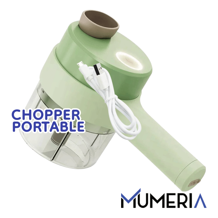 Electric Hand Food Chopper Pemotong Sayuran Elektrik Wireless Listrik USB Sosis Bawang Putih