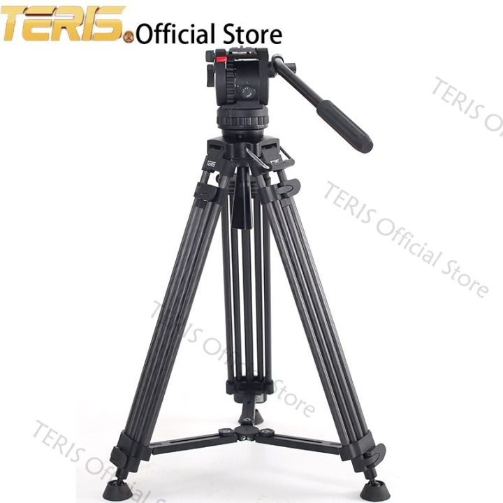 teris-tce-cf-plus-กล้องขาตั้งกล้องแบบพกพาอุปกรณ์เสริมกล้องกล้องขาตั้งสามขาของเหลวหัวชุดอุปกรณ์ขาตั้งไทรพอดวิดีโอวงเล็บ