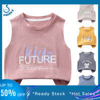 Pisces,2023New!!?เสื้อกล้ามสำหรับเด็กคอกลม Kemeja Tanpa Lengan ลายการ์ตูนน่ารักสำหรับเด็กหญิงเด็กชาย【คืนได้ภายใน7วัน】