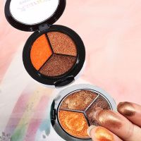 ✱✁ 3 Colors Shimmer Glitter EyeShadow Palette Makeup Copper Bronzer Metallic Smoky Eyeshadow Nude Cosmetics Glitter Eye shadow