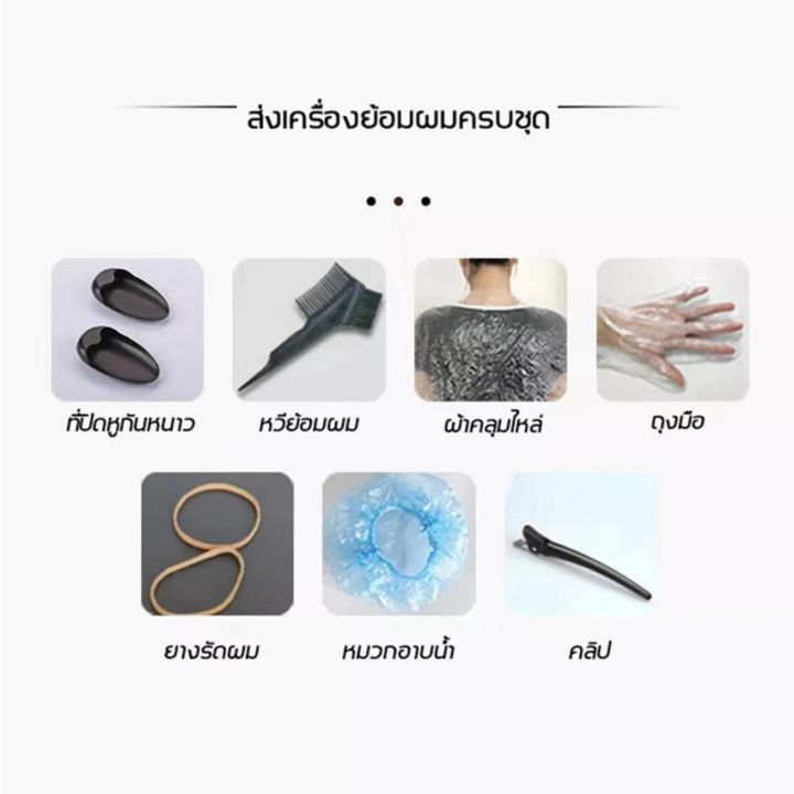 ยาย้อมผมสไตล์ญี่ปุ่น-แถมฟรี-อุปกรณ์ย้อมผมครบชุด-ไม่ต้องฟอก-สีย้อมผม-100ml-สีย้อมผม