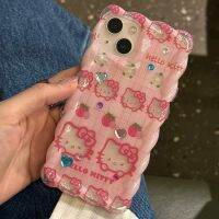 (Bishop Belle)เคสโทรศัพท์กากเพชรการ์ตูนน่ารักลาย Hello Kitty,สุดหรูสำหรับ IPhone 14 13 12 11 Pro Max กันตกฝาหลังนิ่ม Y2k ของขวัญเด็กผู้หญิง