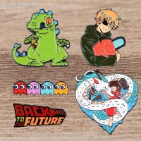 BG2206 Cartoon Dinosaur Hard Enamel Pin Kawaii Anime Dragon Brooch Chainsaw Man Lapel Backpack Pins Badges Accessories