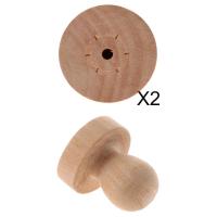 Dolity 3x Handmade Polish Rubber-stamp Handle Wood Craft DIY Stamp Accessories