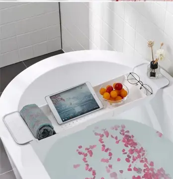 Scalable Bathtub Tray, Plastic Tub Shelf, Shower Bathtub Tray