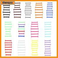 SHENGZU 16pcs แฟชั่น รองเท้าบอร์ด Tieless ยืด ไม่จำกัดเพศ ผู้ชาย ไม่มีเน็คไท เชือกผูกรองเท้า ซิลิโคน ยางยืด