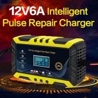 ZZOOI 12V Car Battery Chargers LCD Display Puls Repair For Car Lead Acid Lithium Battery Motorcycle Fast Power Charging