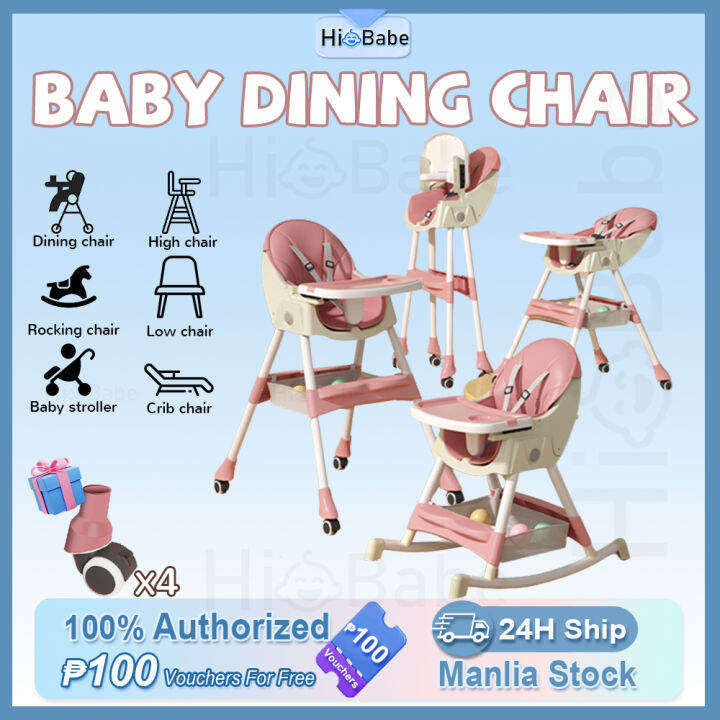 【Hi Babe】High Chair for Baby Foldable Dining feeding Baby High Chair