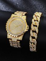 【YF】☏✷  2PCS Luxury Gold Fashion Ladies Wristwatch Female Watches Set Reloj Mujer