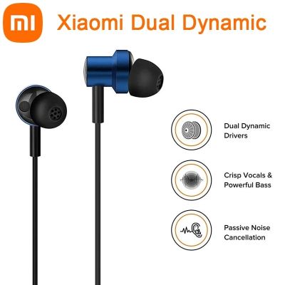 ไดร์เวอร์แบบไดนามิกคู่ Xiaomi ดั้งเดิมหูฟังแบบ In-ear ไม่มีเสียงรบกวนแบบพาสซีฟหูฟังเอียร์บัดแบบแม่เหล็กระบบเสียงความคมชัดสูงที่ไม่มีใครเทียบได้