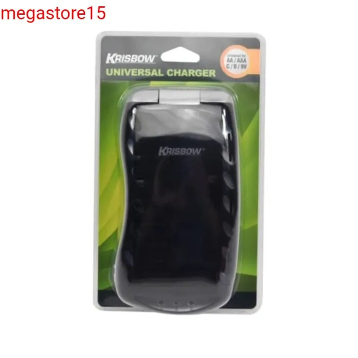 krisbow charger universal AA/AAA/C/Dcharger baterai 9 volt universal ...