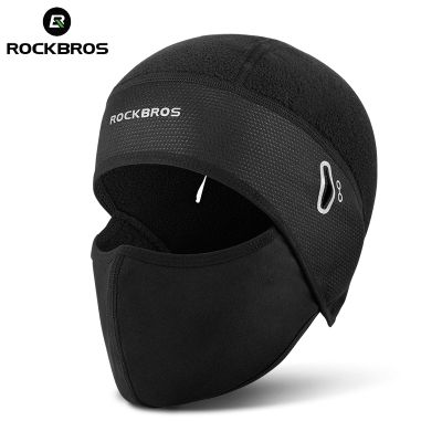 【CW】 ROCKBROS Caps Windproof Warm Cycling Hat Headwear Thermal Fleece Motorcycle Skiing MTB Riding