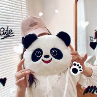 Fashionable All-Match Cute Panda Shoulder Bag Casual Commuter Zipper Messenger Bag Panda Plush Shoulder Bag Doll 【AUG】