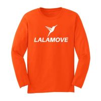 COD  ❧เสื้อยืด แขนยาว คอกลม ผ้า cotton 100 no.20 ลาย lalamove delivery express LALA001♪