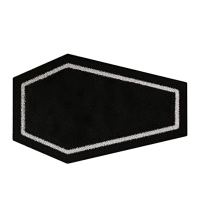 Coffin Bath Mat Halloween Rug - Black Gothic Home Decor - Goth Decor for Bathroom Bedroom Kitchen Room Gothic Rugs Decor