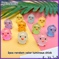 QUANSEN 2pcs LOVELY MINI Chick เครื่องประดับส่องสว่างน่ารักอุปกรณ์ตกแต่งไก่