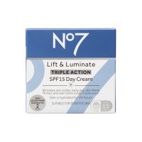 No7 Lift &amp; Luminate Triple Action Day Cream SPF 15  50ml. นัมเบอร์เซเว่น ลิฟ แอนด์ ลูมิเนท แอคชั่น เดย์ ครีม บำรุงผิวหน้า