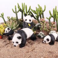 COME 14รูปแบบ ของเล่นเพื่อการศึกษา ของขวัญเด็ก ตุ๊กตาโมเดล Targe PANDA Collection โมเดลสัตว์สวนสัตว์ ตัวเลขการกระทำพลาสติก