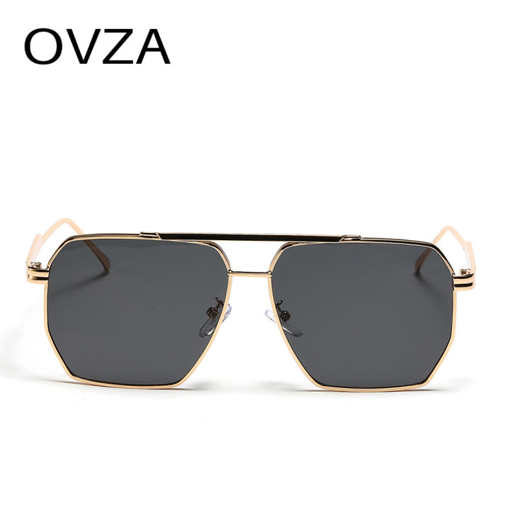 ovza-แว่นกันแดดแฟชั่นนักบินสำหรับผู้ชายแว่นกันแดดขนาดใหญ่ผู้หญิงกรอบโลหะคู่-uv400เลนส์-s4061