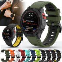 【CW】 For Garmin Fenix 7 7x 6 6x 5 5x 6Pro / Plus Strap Quick Release Silicone Watchband Two-tone Sports Band（official buckle）