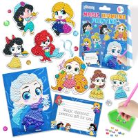 Disney Princess DIY Diamond Painting Stickers for Kids Cartoon Sticker Diamond Painting by Numbers Kits Art Crafts Children Gift